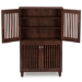 Baxton Studio Fernanda Modern and Contemporary 4-Door Oak Brown Wooden Entryway Shoes Storage Tall Cabinet - SC864574 A-Dirty Oak
