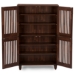 Baxton Studio Fernanda Modern and Contemporary 4-Door Oak Brown Wooden Entryway Shoes Storage Tall Cabinet - SC864574 A-Dirty Oak