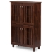 Baxton Studio Fernanda Modern and Contemporary 4-Door Oak Brown Wooden Entryway Shoes Storage Tall Cabinet - SC864574 A-Dirty Oak