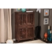 Baxton Studio Fernanda Modern and Contemporary 4-Door Oak Brown Wooden Entryway Shoes Storage Tall Cabinet - SC864574 A-Dirty Oak