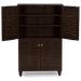 Baxton Studio Winda Modern and Contemporary 4-Door Dark Brown Wooden Entryway Shoes Storage Cabinet - SC864574 B-Wenge