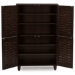 Baxton Studio Winda Modern and Contemporary 4-Door Dark Brown Wooden Entryway Shoes Storage Cabinet - SC864574 B-Wenge