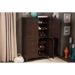 Baxton Studio Winda Modern and Contemporary 4-Door Dark Brown Wooden Entryway Shoes Storage Cabinet - SC864574 B-Wenge