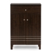 Baxton Studio Felda Dark Brown Modern Shoe Cabinet with 2 Doors and Drawer