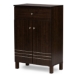 Baxton Studio Felda Dark Brown Modern Shoe Cabinet with 2 Doors and Drawer - SC864598-Wenge