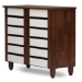 Baxton Studio Gisela Oak and White 2-tone Shoe Cabinet With 2 Doors - SC865512-Dirty Oak
