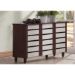 Baxton Studio Gisela Oak and White 2-tone Shoe Cabinet With 3 Doors - SC865513-Dirty Oak