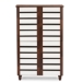 Baxton Studio Gisela Oak and White 2-tone Shoe Cabinet With 4 Door