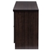 Baxton Studio Adelino 63 Inches Dark Brown Wood TV Cabinet with 4 Glass Doors and 2 Drawers - TV834133-Wenge