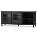 Baxton Studio Walda 60-Inch Greyish Dark Brown Wood TV Cabinet with 2 Sliding Doors and 1 Drawer - TV838071-Embosse