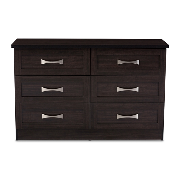 Baxton Studio Colburn Modern and Contemporary 6-Drawer Dark Brown Finish Wood Storage Dresser