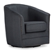 Baxton Studio Porter Modern and Contemporary Classic Retro Grey Fabric Upholstered Swivel Tub Chair - DB-182-gray