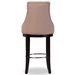 Baxton Studio Harmony Modern and Contemporary Button-tufted Beige Fabric Upholstered Bar Stool with Metal Footrest - WS-2076-Beige