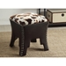Baxton Studio Sally Modern and Contemporary Cow-print Patterned Fabric Brown Faux Leather Upholstered Accent Stool with Nail heads - WS-B1212-Brown