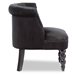 Baxton Studio Flax Victorian Style Contemporary Black Velvet Fabric Upholstered Vanity Accent Chair - WS-GK756-Black