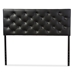 Baxton Studio Viviana Modern and Contemporary Black Faux Leather Upholstered Button-tufted Queen Size Headboard