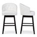 Baxton Studio Avril Modern and Contemporary White Faux Leather Tufted Swivel Barstool with Nail heads Trim