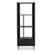 Baxton Studio Kalien Modern and Contemporary Dark Brown Wood Leaning Bookcase with Display Shelves and One Drawer