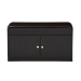 Baxton Studio Margaret Modern and Contemporary Dark Brown Wood 2-Door Shoe Cabinet with Faux Leather Seating Bench