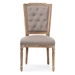 Baxton Studio Estelle  Chic Rustic French Country Cottage Weathered Oak Beige Fabric Button-tufted Upholstered Dining Chair