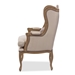 Baxton Studio Oreille French Provincial Style White Wash Distressed Two-tone Beige Upholstered Armchair - ASS561Mi-CG4