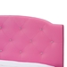 Baxton Studio Canterbury Modern and Contemporary Hot Pink Faux Leather Queen Size Platform Bed - BBT6440-Queen-Pink
