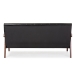 Baxton Studio Nikko Mid-century Modern Scandinavian Style Black Faux Leather Wooden 3-Seater Sofa - BBT8011A2-Black Sofa