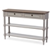 Baxton Studio Edouard French Provincial Style White Wash Distressed Wood and Grey Two-tone 2-drawer Console Table - EDD9VM/M-B-W1