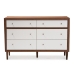 Baxton Studio Harlow Mid-century Modern Scandinavian Style White and Walnut Wood 6-drawer Storage Dresser