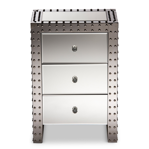 Baxton Studio Azura Modern and Contemporary Hollywood Regency Glamour Style End Table End Table