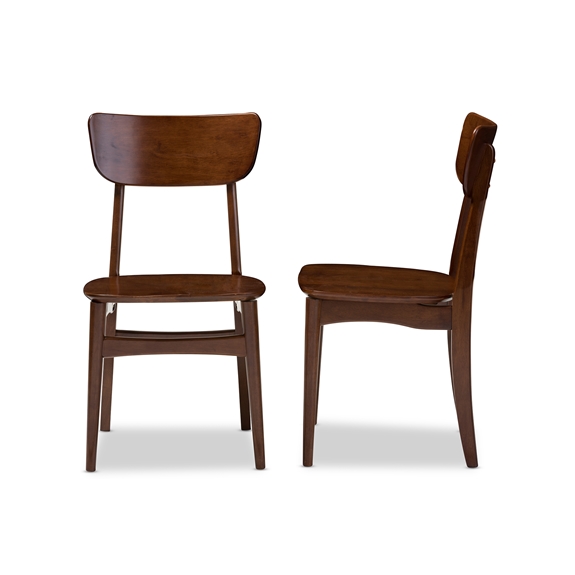 Baxton Studio Netherlands Mid-century Modern Scandinavian Style Dark Walnut Bent Wood Dining Side Chair