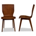Baxton Studio Elsa Mid-century Modern Scandinavian Style Dark Walnut Bent Wood Dining Chair