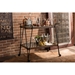 Baxton Studio Rustic Industrial Style Antique Black Textured Finish Metal Distressed Ash Wood Mobile Serving Bar Cart - YLX-9040