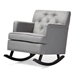 Baxton Studio Bethany Modern and Contemporary Grey Fabric Upholstered Button-tufted Rocking Chair - BBT5189-Grey RC