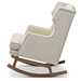 Baxton Studio Iona Mid-century Retro Modern Light Beige Fabric Upholstered Button-tufted Wingback Rocking Chair - BBT5195-Light Beige RC