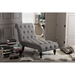 Baxton Studio Layla Mid-century Retro Modern Grey Fabric Upholstered Button-tufted Chaise Lounge - BBT5211-Grey Chaise