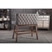 Baxton Studio Gradisca Modern and Contemporary Grey Fabric Button-tufted Upholstered Bar Bench Banquette - BBT5218-Grey Bench