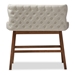 Baxton Studio Gradisca Modern and Contemporary Light Beige Fabric Button-tufted Upholstered Bar Bench Banquette - BBT5218-Beige Bench
