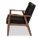 Baxton Studio Sorrento Mid-century Retro Modern Black Faux Leather Upholstered Wooden 2-seater Loveseat - BBT8013-Black Loveseat