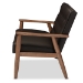 Baxton Studio Sorrento Mid-century Retro Modern Brown Faux Leather Upholstered Wooden 2-seater Loveseat - BBT8013-Brown Loveseat