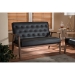Baxton Studio Sorrento Mid-century Retro Modern Brown Faux Leather Upholstered Wooden 2-seater Loveseat - BBT8013-Brown Loveseat