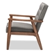 Baxton Studio Sorrento Mid-century Retro Modern Grey Fabric Upholstered Wooden Lounge Chair - BBT8013-Grey Chair