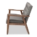 Baxton Studio Sorrento Mid-century Retro Modern Grey Fabric Upholstered Wooden 2-seater Loveseat - BBT8013-Grey Loveseat