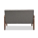 Baxton Studio Sorrento Mid-century Retro Modern Grey Fabric Upholstered Wooden 2-seater Loveseat - BBT8013-Grey Loveseat