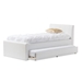 Baxton Studio Cosmo Modern and Contemporary White Faux Leather Twin Size Trundle Bed - BBT6469-Twin-White