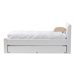Baxton Studio Cosmo Modern and Contemporary White Faux Leather Twin Size Trundle Bed - BBT6469-Twin-White