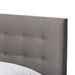 Baxton Studio Alinia Mid-century Retro Modern Grey Fabric Upholstered Walnut Wood Queen Size Platform Bed - BBT6557-Queen-Grey