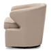 Baxton Studio Finley Mid-century Modern Beige Fabric Upholstered Swivel Armchair - DB-203-Beige