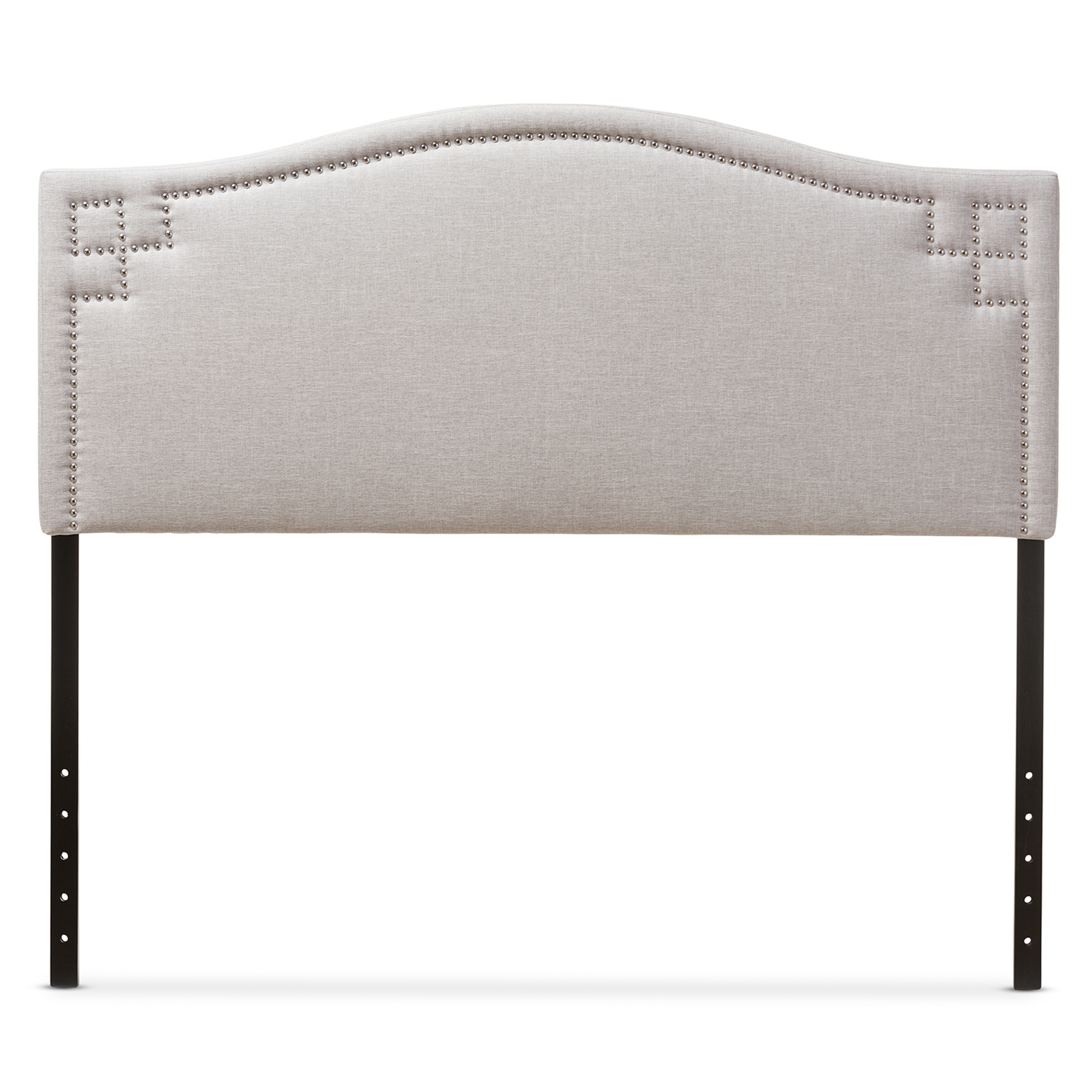 Modern & Contemporary Grayish Beige Fabric Upholstered Full Size Headboard 