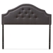 Baxton Studio Cora Modern and Contemporary Dark Grey Fabric Upholstered King Size Headboard